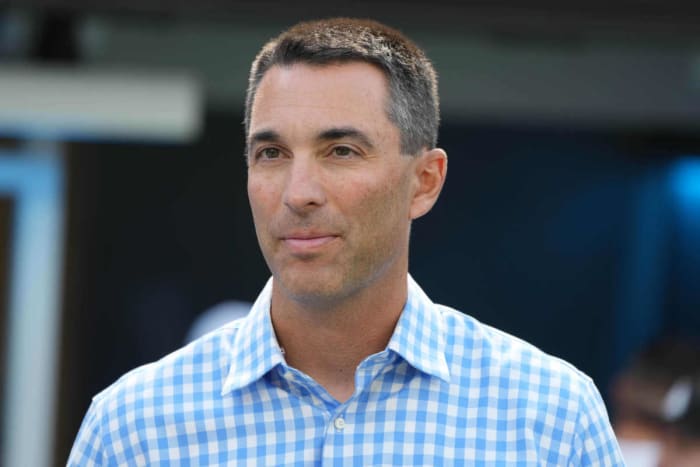 Aug 22, 2021; Inglewood, California, USA; Los Angeles Chargers general manager Tom Telesco reacts during the game against the San Francisco 49ers at SoFi Stadium. Mandatory Credit: Kirby Lee-USA TODAY Sports
